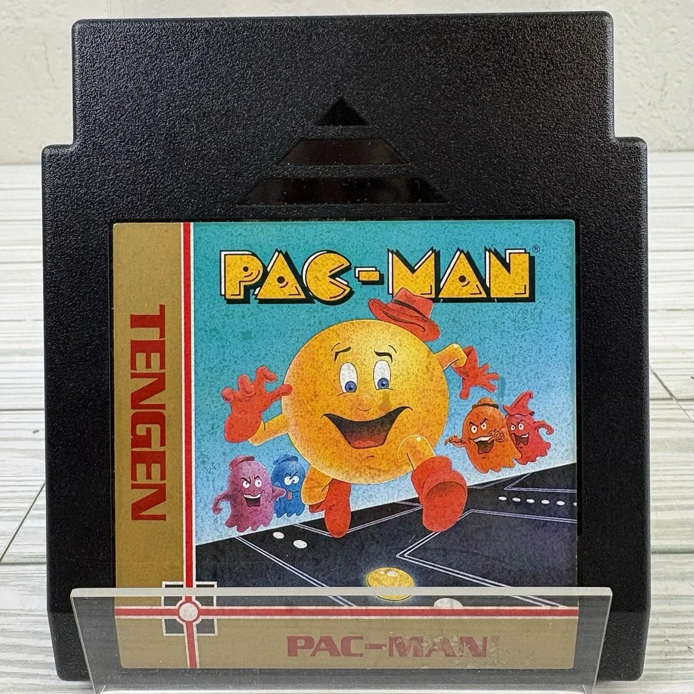 Pac-Man Tengen Black Game Cartridge for Nintendo NES Manual Included